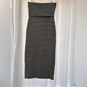 Zara Black and White Strapless Dress